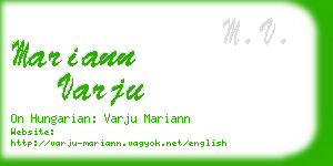 mariann varju business card